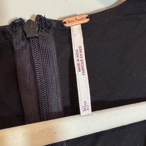 Free People | Black Delightful Mini Dress 100% Cotton Size 0 - Picture 2 of 11